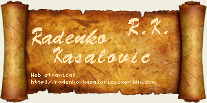 Radenko Kasalović vizit kartica